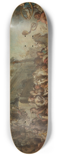 Jean Bernard Restout - The Departure of Dido and Aeneas for the Hunt 8.25 inch art skate deck