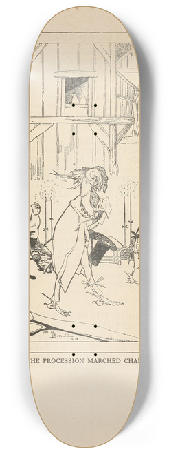 Jean de Bosschre - At the head of the procession marched Chanticleer 8.25 inch art skate deck