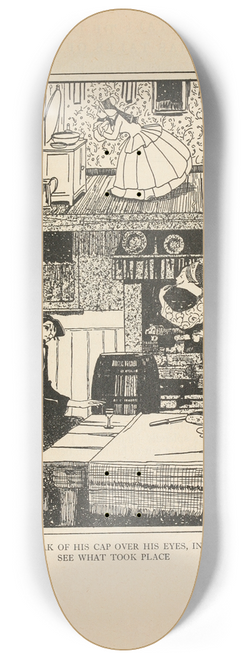 Jean de Bosschre - Drew the Peak of his Cap over his Eyes 8.25 inch art skate deck