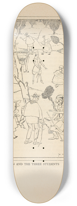 Jean de Bosschre - Jan and the three students 8.25 inch art skate deck