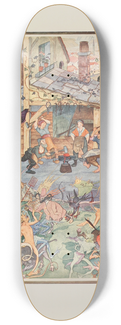 Jean de Bosschre - The Devil beaten Three Times 8.25 inch art skate deck