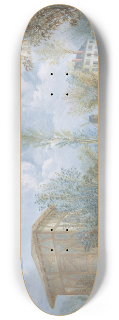 Jean Dmosthne Dugourc - Figures in a Garden 8.25 inch art skate deck