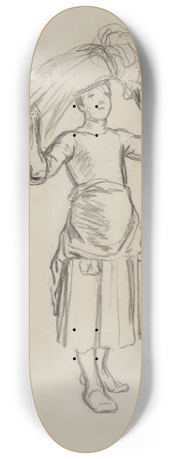 Jean-Franois Millet - Glaneuse debout tenant un ballot de paille sur la tte 8.25 inch art skate deck