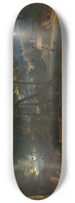 Jean-Franois Millet - Pastorale avec un jeune ptre et une femme avec un enfant dans les bras 8.25 inch art skate deck