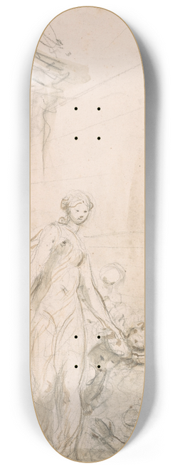 Jean-Honor Fragonard - Ruggiero and Alcina at the Bath 8.25 inch art skate deck