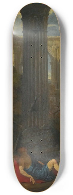 Jean Lemaire - An Architectural Capriccio With Ancient Ruins, A Triumphal Arch And A Haut-Relief Sculpture, With The Story Of Mercury And Argus 8.25 inch art skate deck