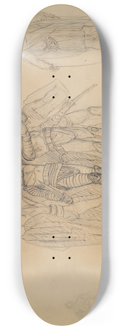Jean-Lon Grme - Preparatory study for Ave Caesar, Morituri te Salutant (Hail Caesar! We who are about to die saluteyou) 8.25 inch art skate deck