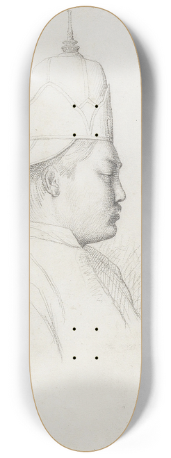 Jean-Lon Grme - Study of the Third Siamese Ambassador from Reception of the Ambassadors from Siam at The Chateau de Fontainbleau 8.25 inch art skate deck