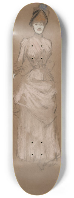Jean-Louis Forain - WOMAN IN A PINK DRESS 8.25 inch art skate deck