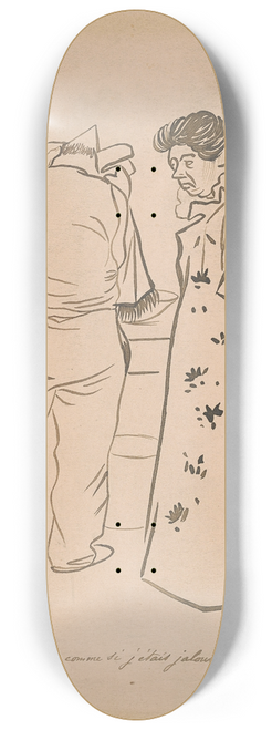 Jean-Louis Forain - You hide things from me like Im jealous (Tu me fais des cachoteries comme si jetais jalousie) 8.25 inch art skate deck