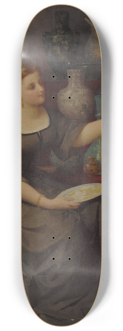 Jean-Louis Hamon - A Lady Seated Admiring A Vase 8.25 inch art skate deck