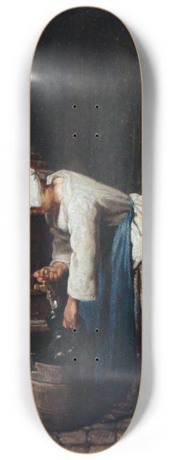 Jean Simon Chardin - Woman Drawing Water at the Cistern 8.25 inch art skate deck
