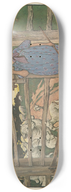 Jessie Willcox Smith - Little Bo-Peep has lost her sheep, and cant tell where to find them. 8.25 inch art skate deck