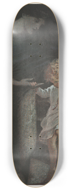 Jessie Willcox Smith - She took his hand, and giving him the broad part of the spiral stair to walk on, led him down a good way 8.25 inch art skate deck