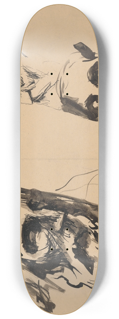 Jn Novk - Two Heads of Old Men 8.25 inch art skate deck