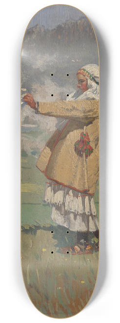 Joa prka - Woman from imany in Folk Costume 8.25 inch art skate deck