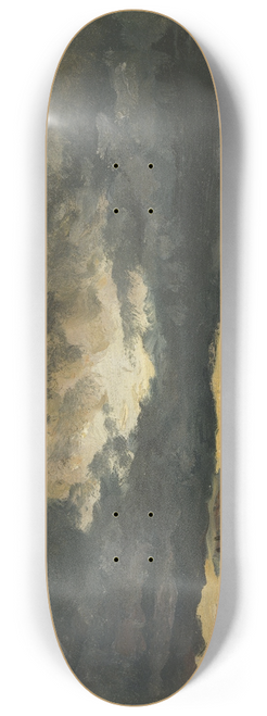 Johan Christian Dahl - Cloud Study over the Elbe with Poplars 8.25 inch art skate deck