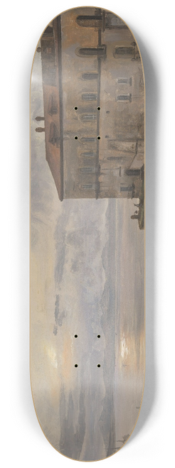 Johan Christian Dahl - The Barracks at Pizzofalcone, Naples 8.25 inch art skate deck