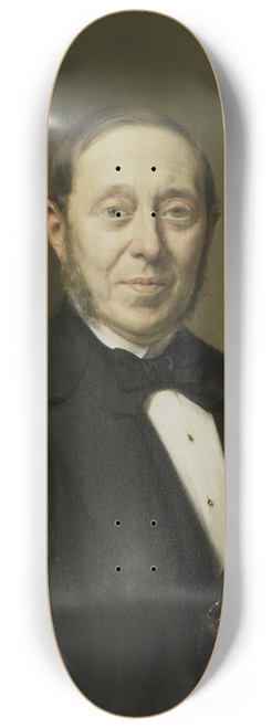 Johan Heinrich Neuman - Portrait of Johannes Cornelis van Pappelendam (1810-1884). Artist and Art Dealer. Superintendent of the Van der Hoop Museum 8.25 inch art skate deck