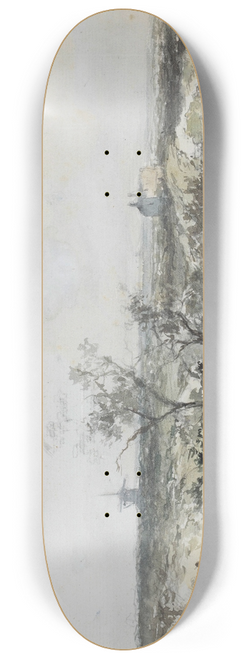 Johan Hendrik Weissenbruch - Gezicht op het Dekkersduin, met oude gasfabriek en molen in het verschiet 8.25 inch art skate deck