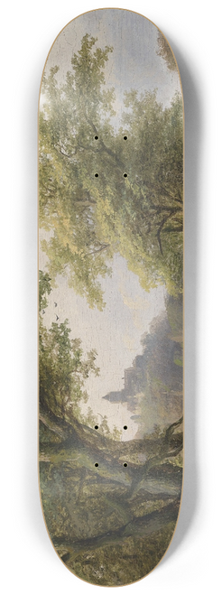 Johann Bernhard Klombeck - Wanderer am Bach 8.25 inch art skate deck