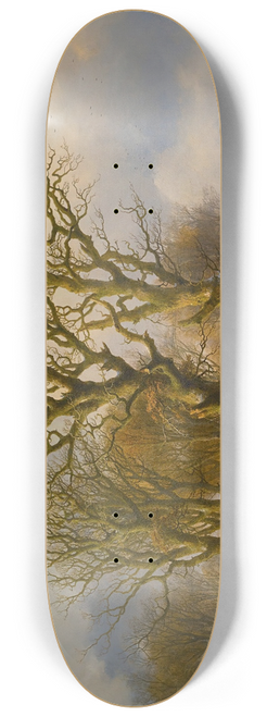 Johann Bernhard Klombeck - Winter Landscape With Cattle Drivers 8.25 inch art skate deck