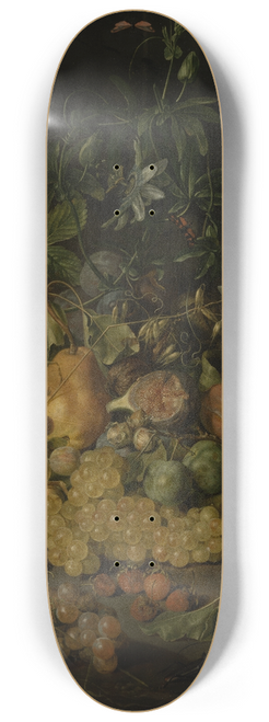 Johann Daniel Bager - Still Life with Fruits 8.25 inch art skate deck