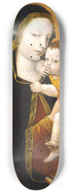 Ambrogio Bergognone - The Virgin and Child with two Angels 8.25 inch art skate deck