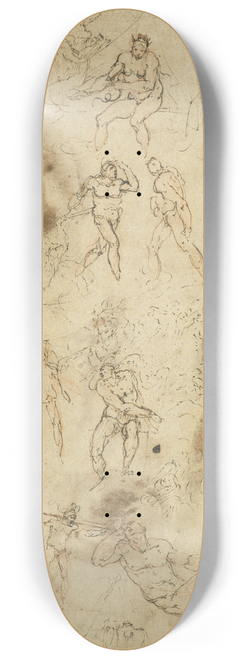 Ambrogio Figino - Studies of Figures (verso) 8.25 inch art skate deck