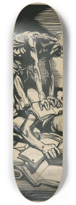 Johannes Josephus Aarts - Death crushing a book reader 8.25 inch art skate deck