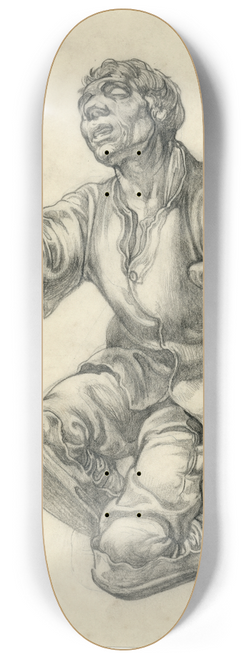 Johannes Josephus Aarts - Een om aalmoezen vragende blinde, kreupele bedelaar 8.25 inch art skate deck