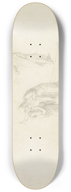 Johann Friedrich Overbeck - Ein rmischer Kaiser befielt den Tod einer jungen Martyrerin, die durch eine Heilige zur Standhaftigkeit inspiriert wird 8.25 inch art skate deck
