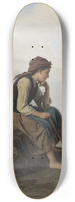 Johann Georg Meyer von Bremen - Die Ziegenhirtin (The LittleGoat Herder) 8.25 inch art skate deck