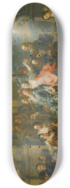 Johann Georg Platzer - An Elegant Company Making Merry Outside A Palace 8.25 inch art skate deck