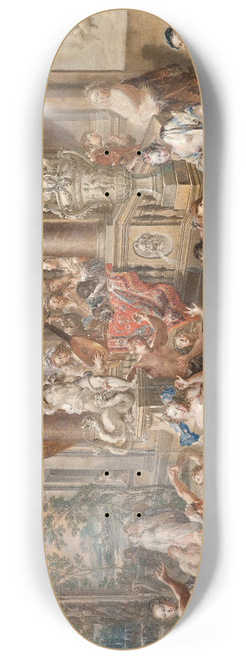 Johann Georg Platzer - Fountain scene in front of a palace 8.25 inch art skate deck