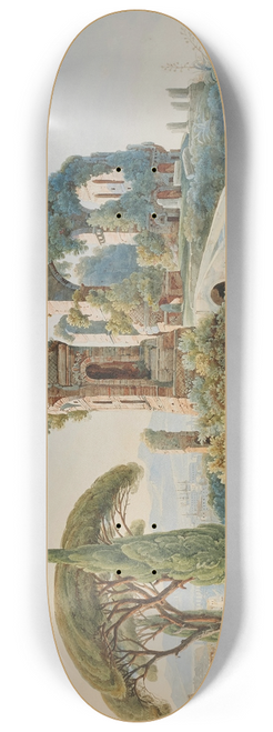 Johann Jakob Wolfensberger - Vue du Forum Romain avec le Colise  larrire-plan 8.25 inch art skate deck