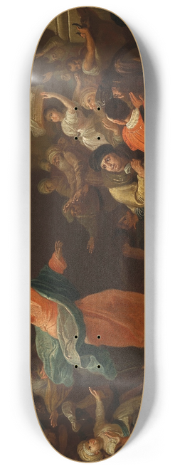 Johann Josef Karl Henrici - Christ driving the money changers from the Temple 8.25 inch art skate deck