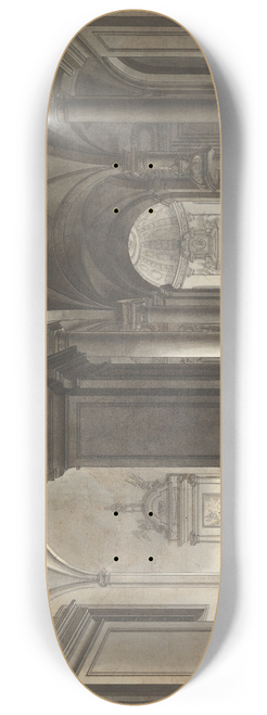 Johann Ludwig Ernst Morgenstern - Church Interior 8.25 inch art skate deck