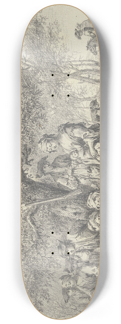 Johann Ludwig Ernst Morgenstern - Zigeunerfamilie unter einer Eiche am Waldrand rastend 8.25 inch art skate deck