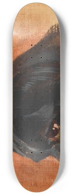 Johann Matthias Ranftl - Kopf eines kleinen schwarzen Hundes 8.25 inch art skate deck