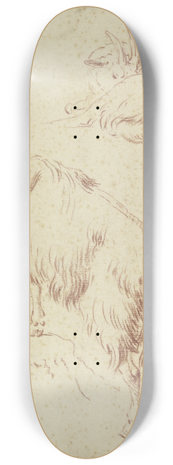 Johann Melchior Roos - Eine stehende und eine liegende Ziege 8.25 inch art skate deck