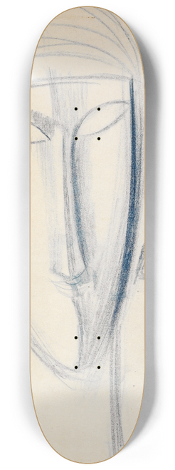 Amedeo Modigliani - Frontales langes Gesicht und Kopf im Profil 8.25 inch art skate deck
