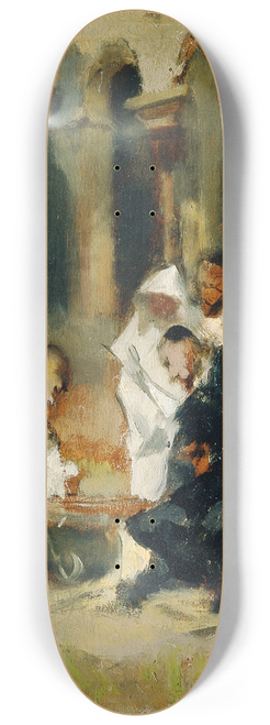 Johann Till the younger - Im Klosterhof (Drei Dominikaner) 8.25 inch art skate deck