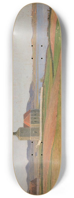 Johan Thomas Lundbye - Vinderd Church near Frederiksvrk 8.25 inch art skate deck