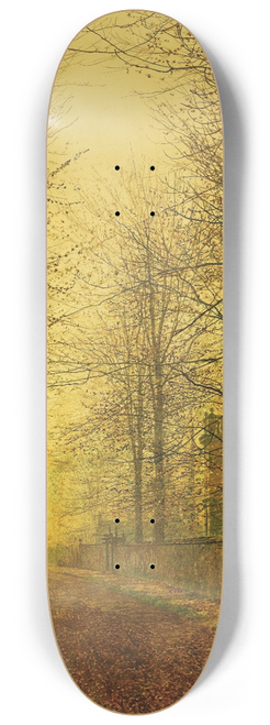 John Atkinson Grimshaw - In Autumns Golden Glow 8.25 inch art skate deck