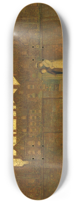 John Atkinson Grimshaw - In the golden gloaming 8.25 inch art skate deck
