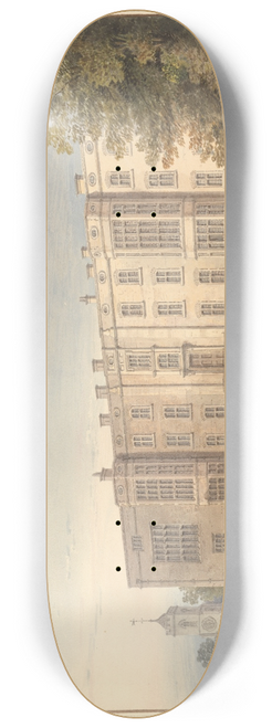 John Buckler - North Front of Castle Ashby, Northamptonshire: The Seat of the Marquis of Northampton 8.25 inch art skate deck