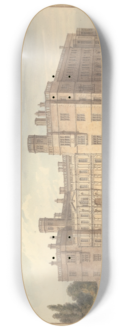 John Buckler - South East View of Castle Ashby, Northamptonshire: the Seat of the Marquis of Northampton 8.25 inch art skate deck