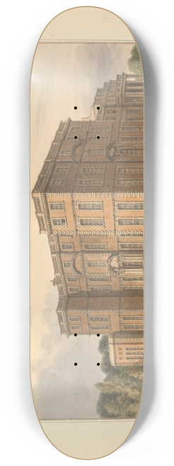 John Buckler - South West View of Newby Hall, Yorkshire: the Seat of the Right Honble Lord Grantham 8.25 inch art skate deck