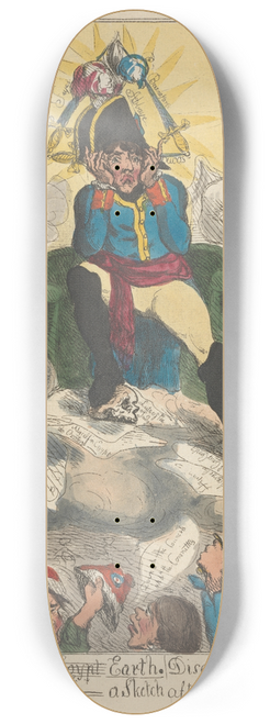 John Cawse - Satans, Return from Earth, Discovered in Council  With Belzebub and Belial  A Sketch after Fuseli 8.25 inch art skate deck